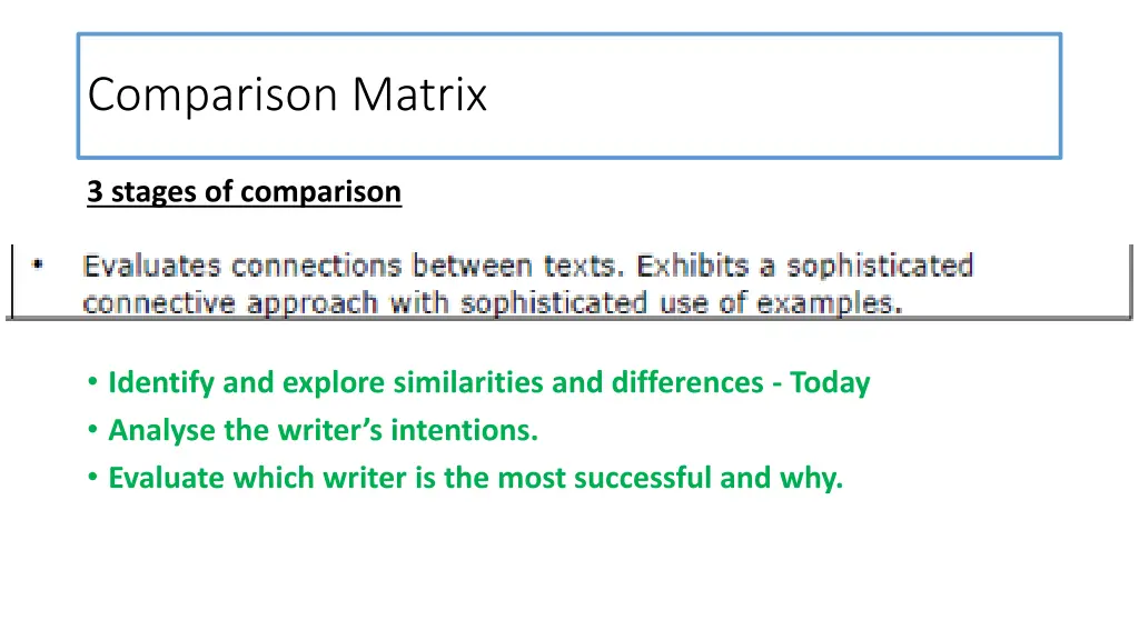 comparison matrix