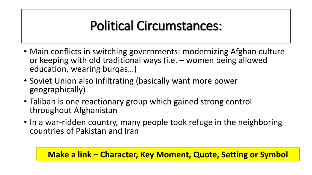 political circumstances political circumstances