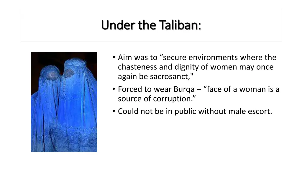 under under the taliban the taliban