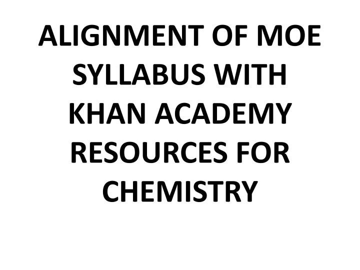 alignment of moe syllabus with khan academy