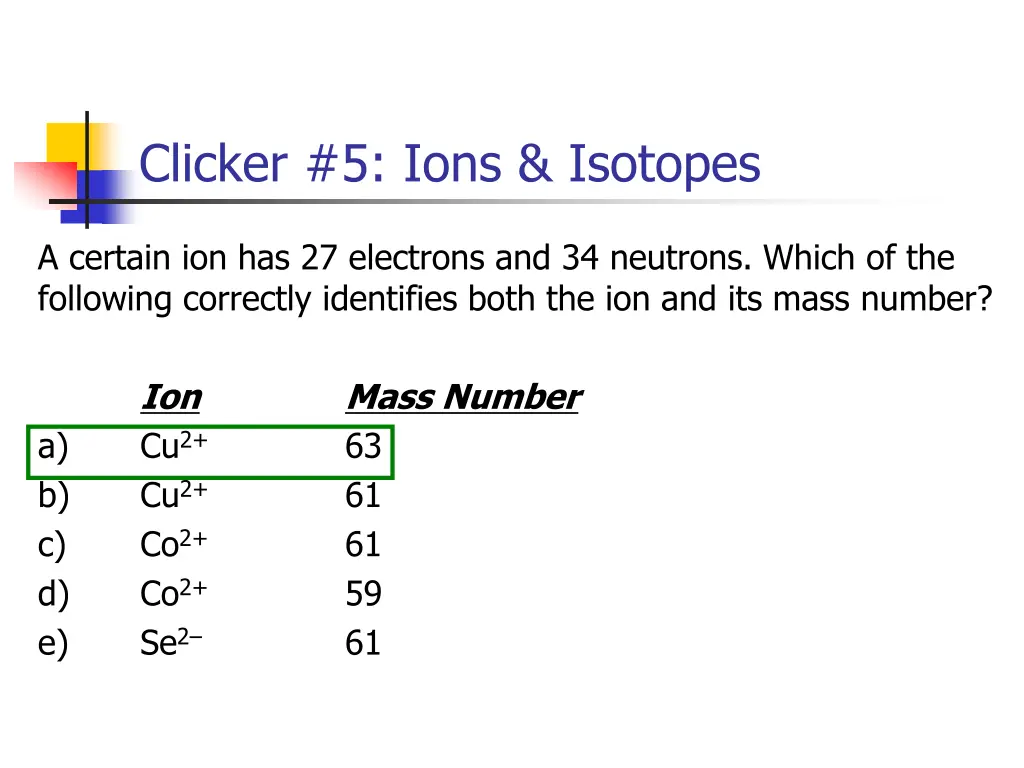 clicker 5 ions isotopes