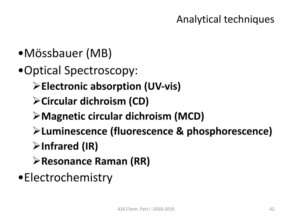 analytical techniques 1