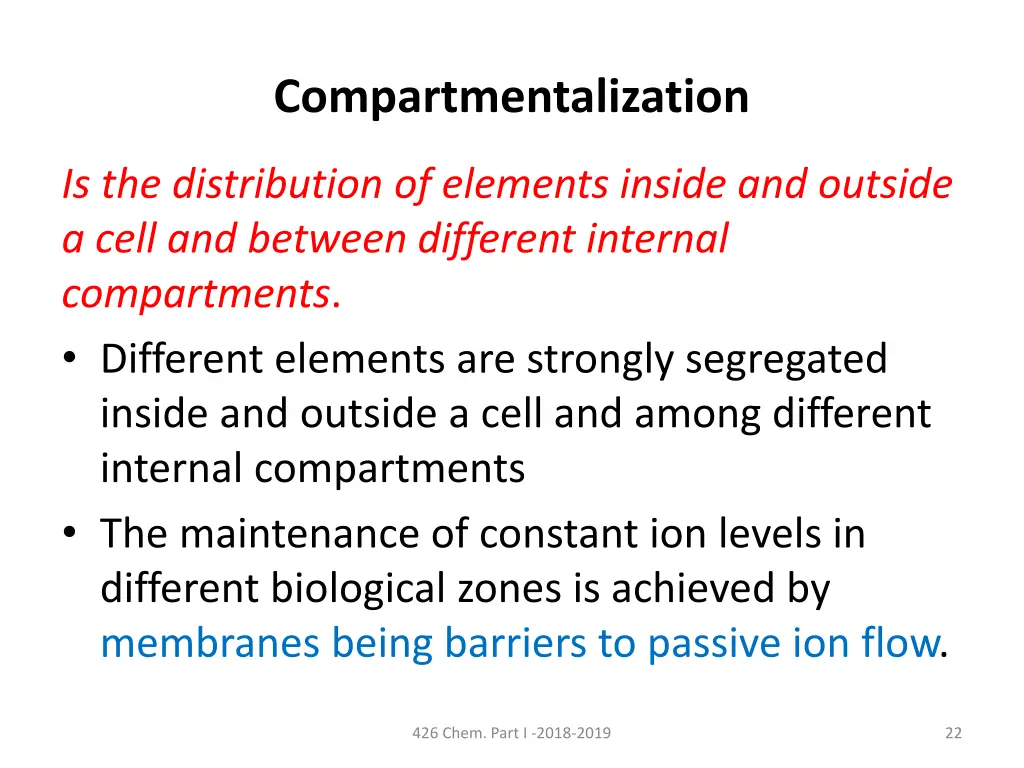 compartmentalization