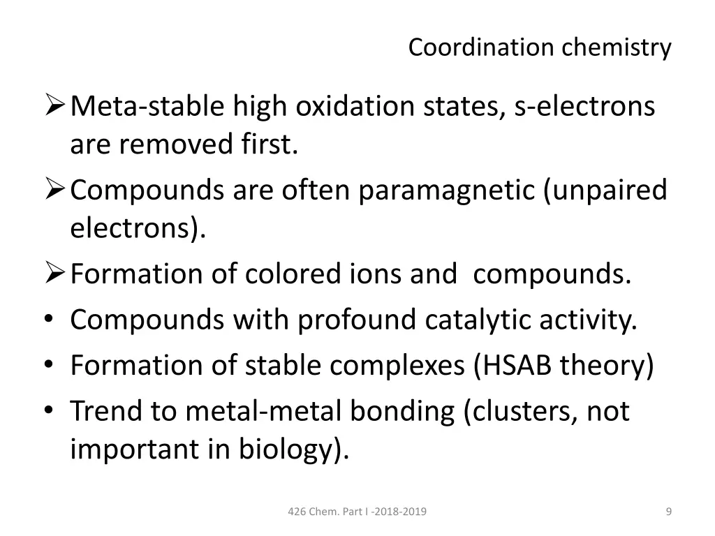 coordination chemistry