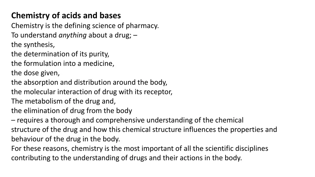 chemistry of acids and bases chemistry