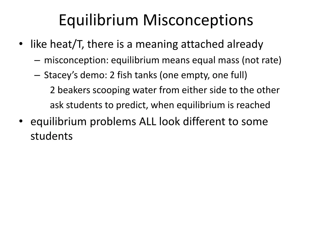 equilibrium misconceptions