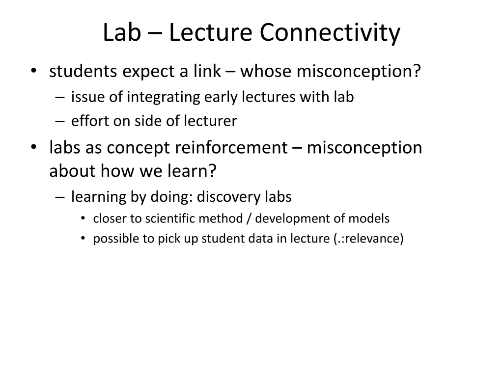 lab lecture connectivity