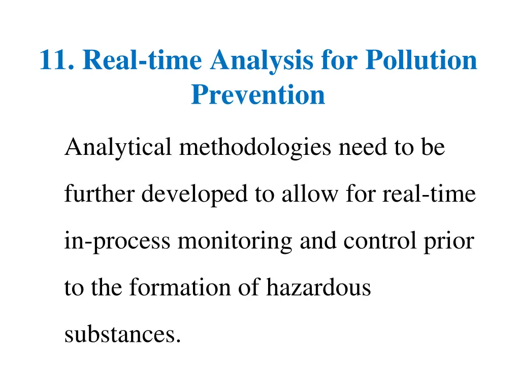 11 real time analysis for pollution prevention