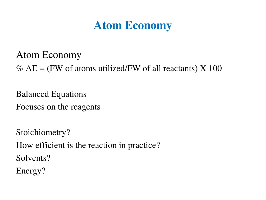 atom economy