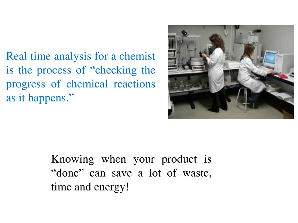 real time analysis for a chemist is the process