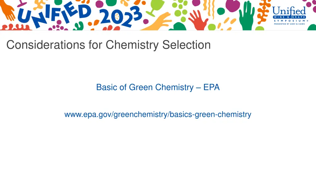 considerations for chemistry selection 2