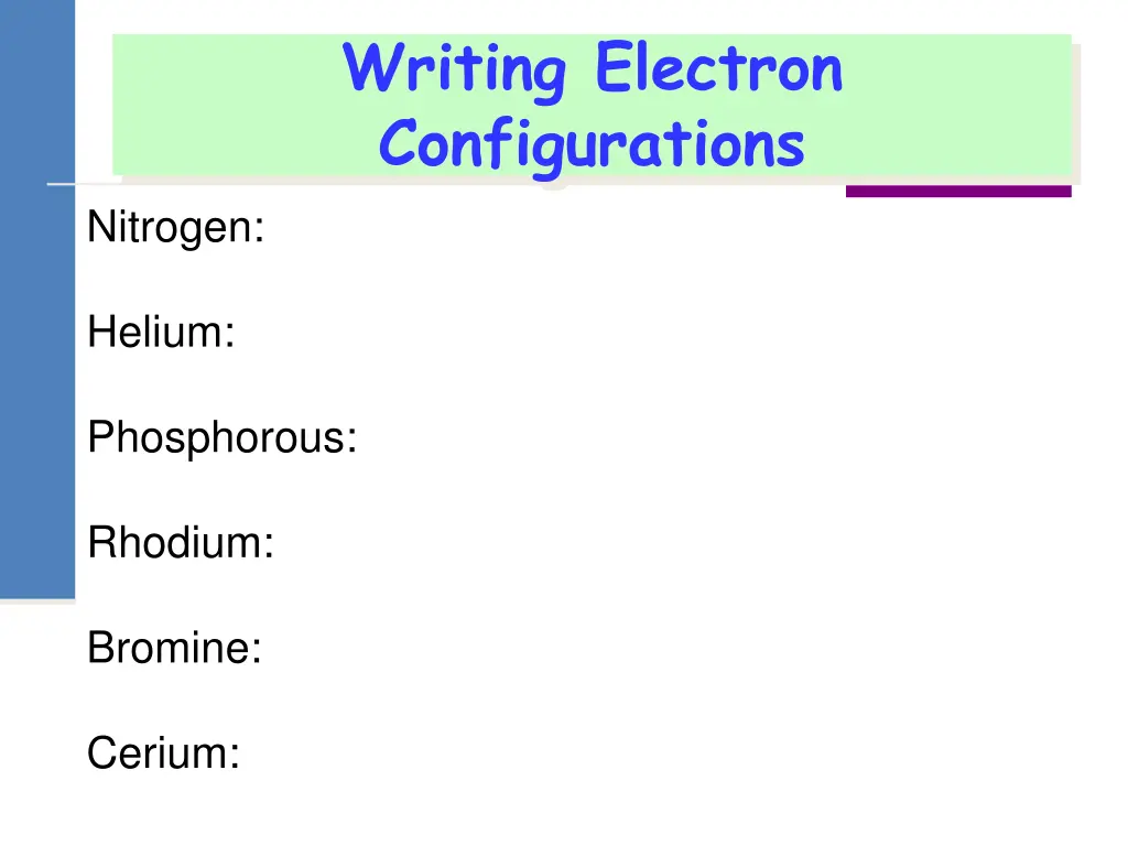 writing electron configurations