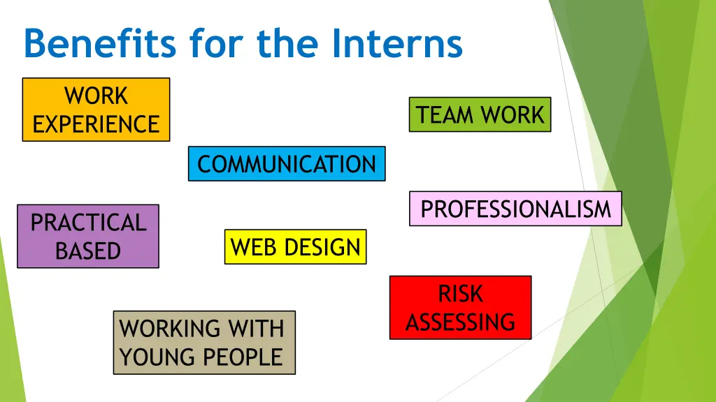 benefits for the interns