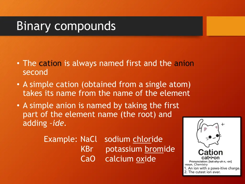 binary compounds