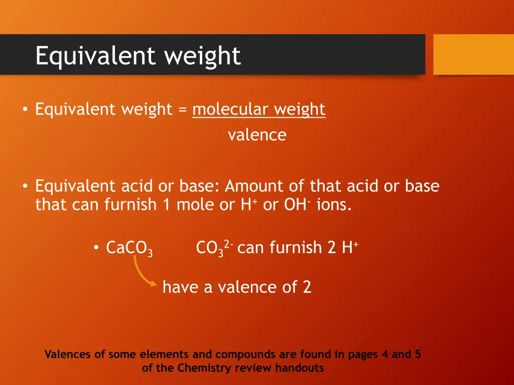 equivalent weight