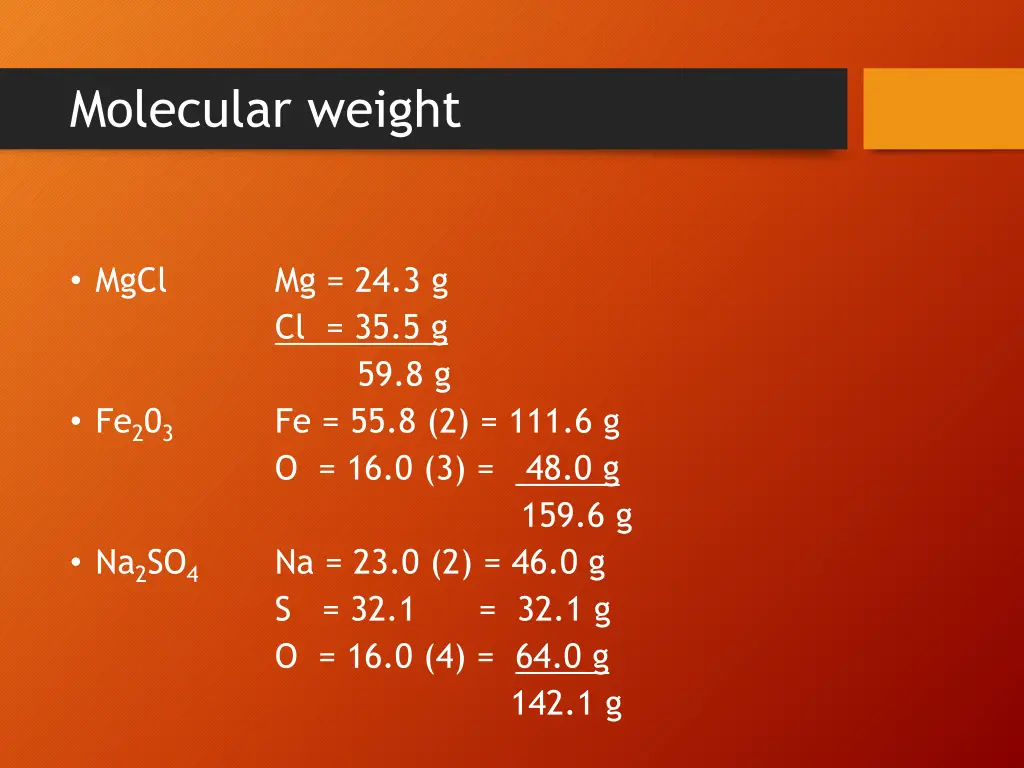 molecular weight