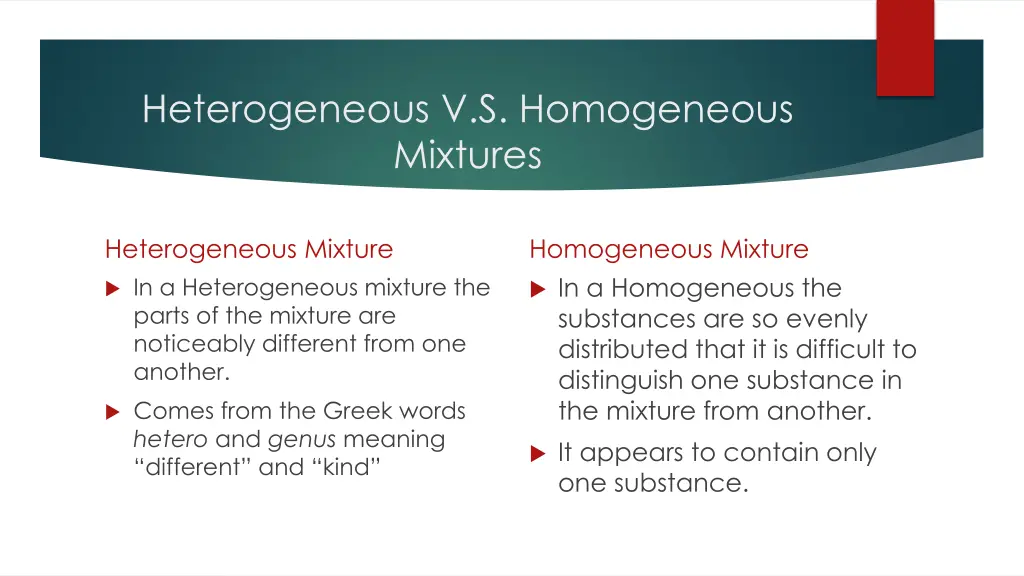 heterogeneous v s homogeneous mixtures