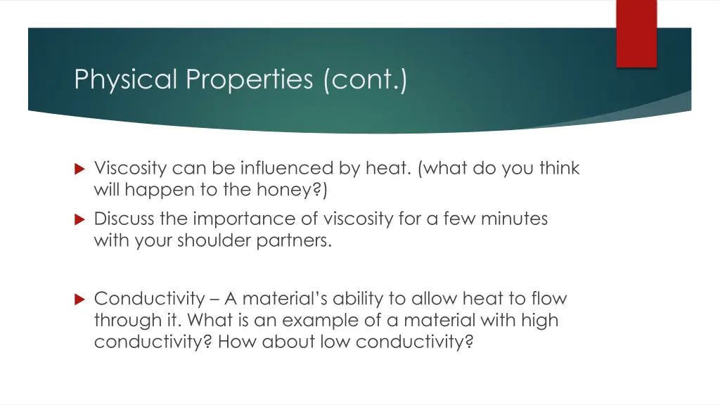 physical properties cont