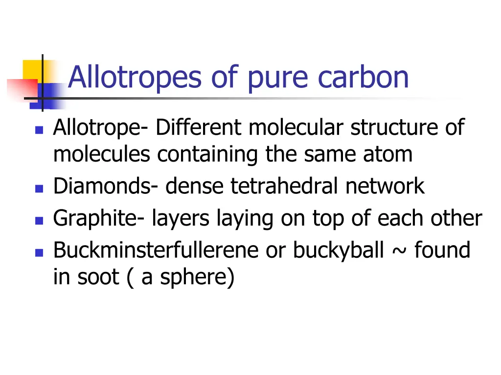 allotropes of pure carbon