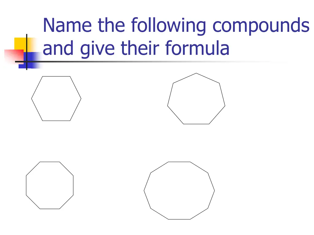 name the following compounds and give their