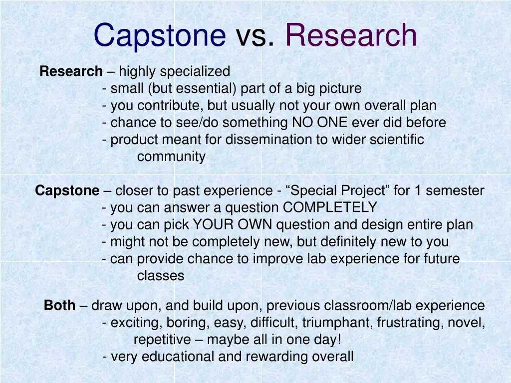 capstone vs research