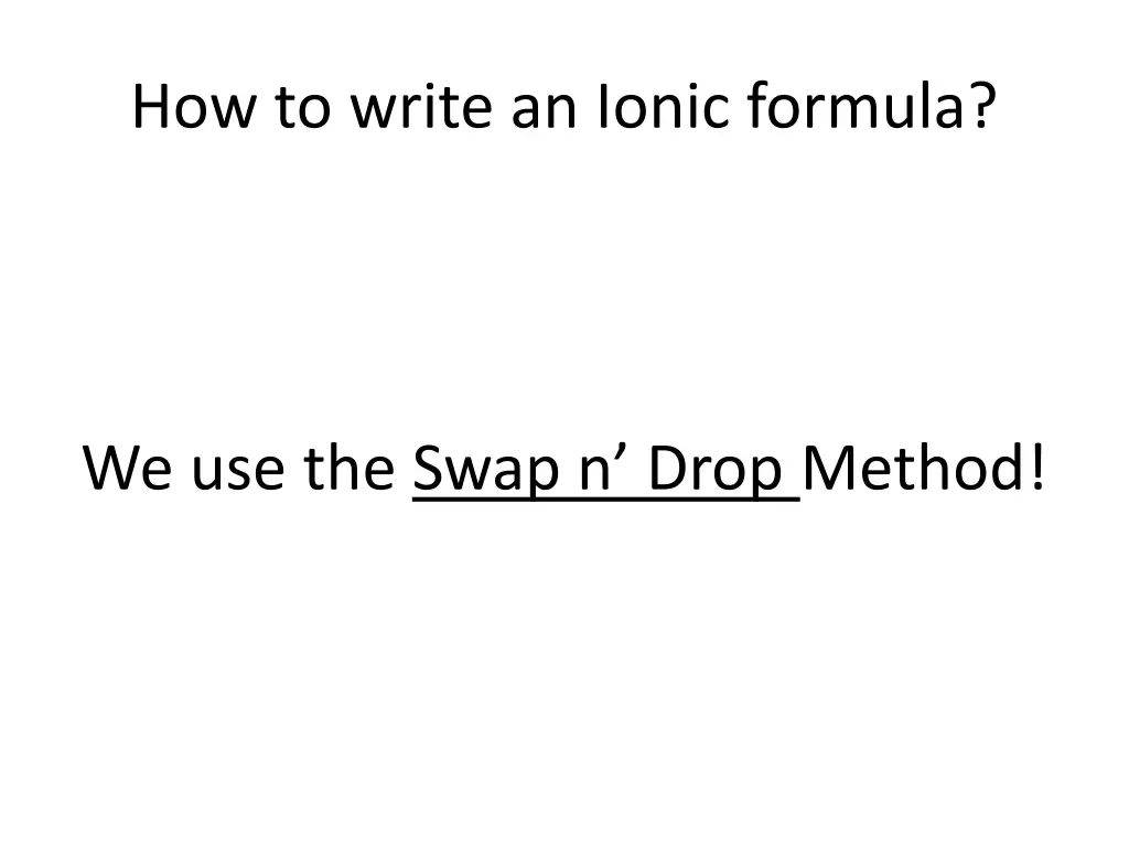 how to write an ionic formula