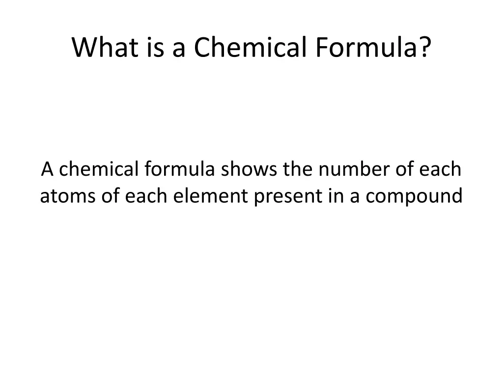 what is a chemical formula