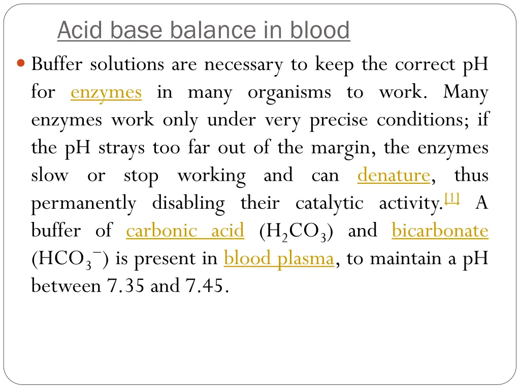 acid base balance in blood buffer solutions