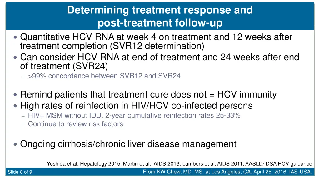 determining treatment response and post treatment