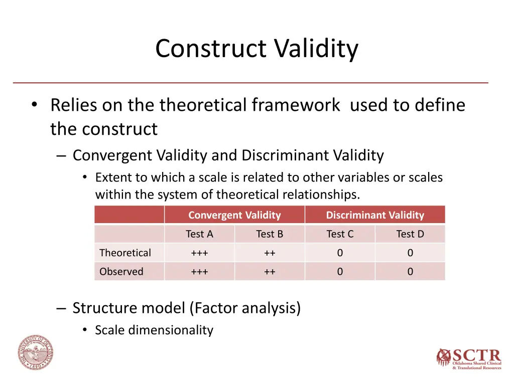 construct validity