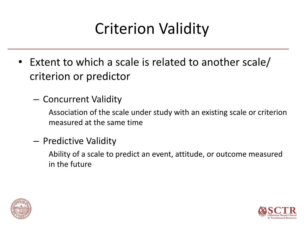 criterion validity