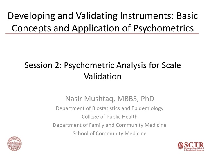 developing and validating instruments basic