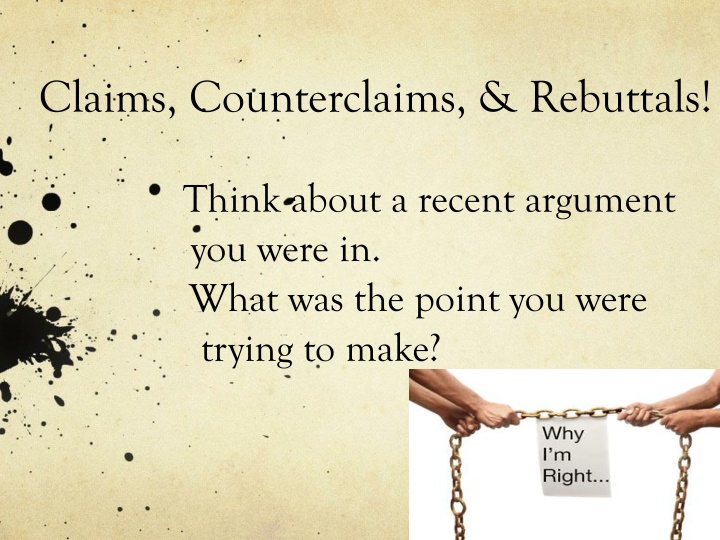 claims counterclaims rebuttals