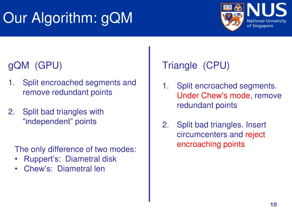 our algorithm gqm 1