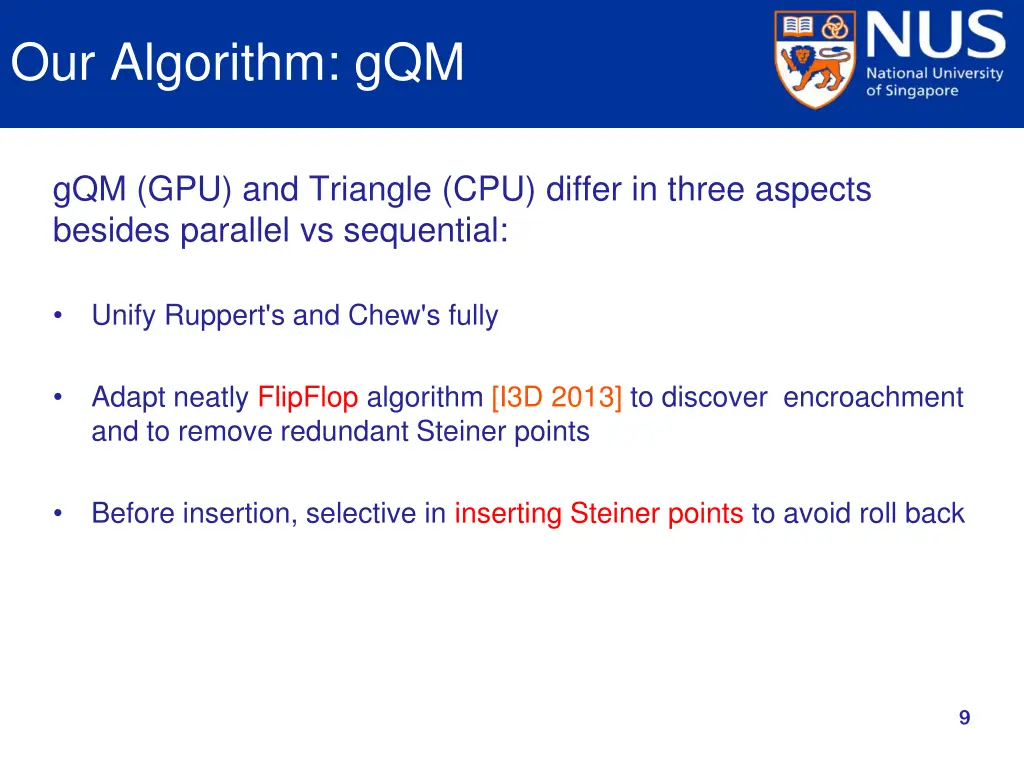 our algorithm gqm