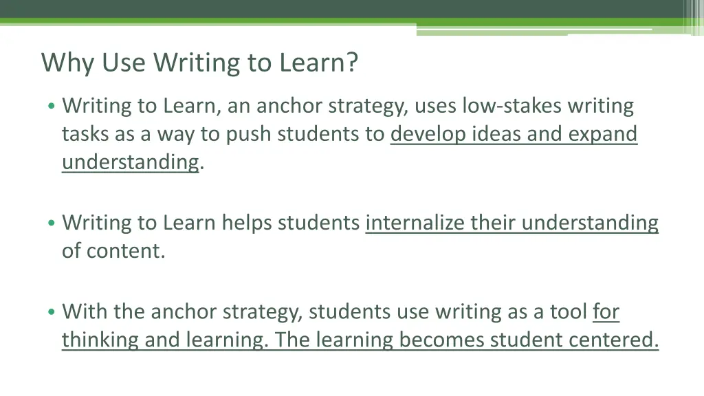 why use writing to learn