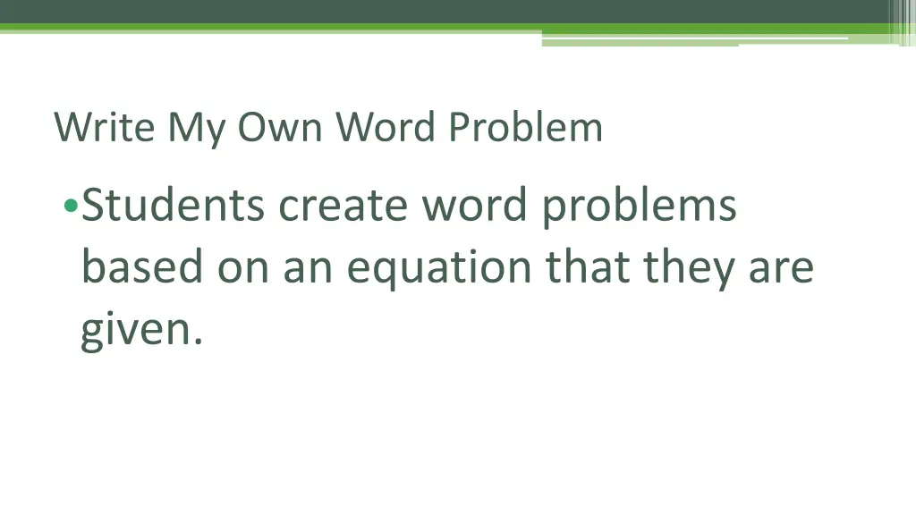 write my own word problem