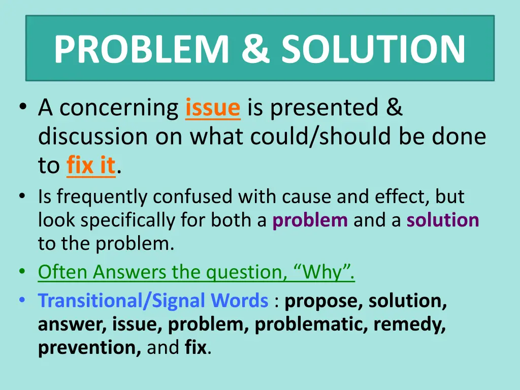 problem solution