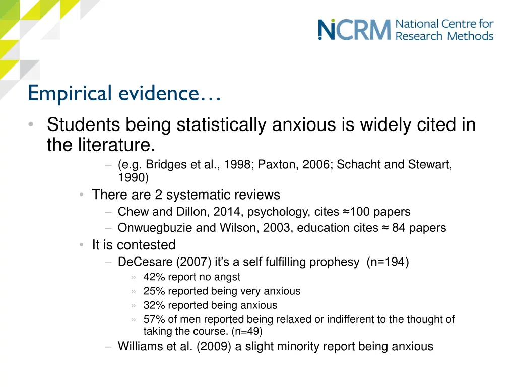 empirical evidence students being statistically