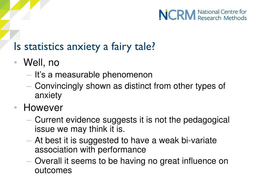 is statistics anxiety a fairy tale well