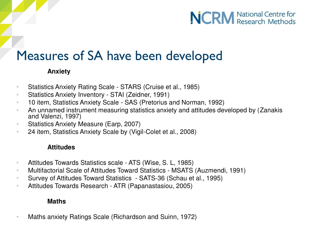 measures of sa have been developed