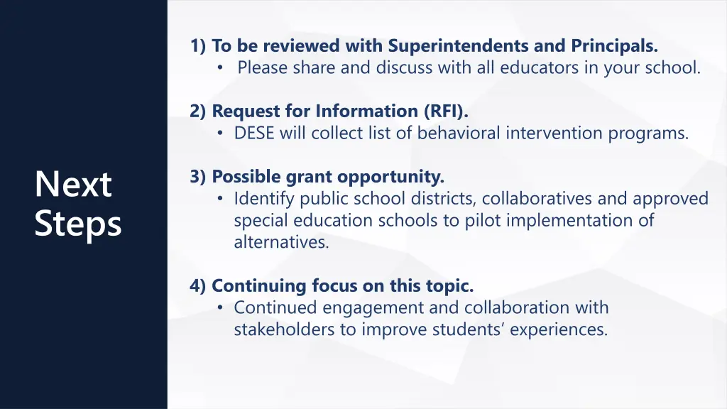 1 to be reviewed with superintendents