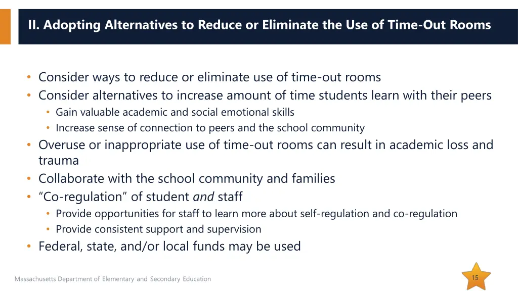 ii adopting alternatives to reduce or eliminate