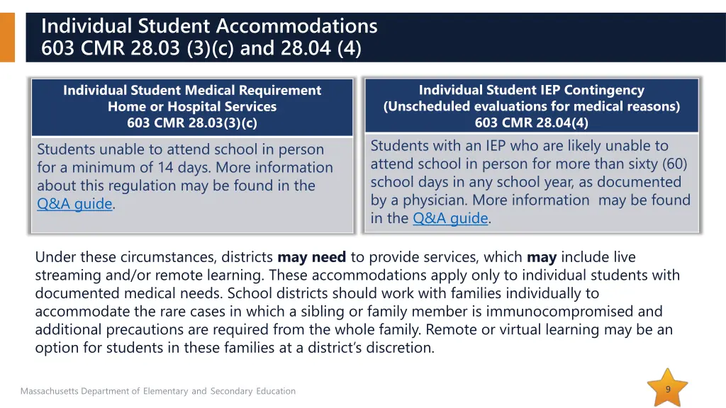 individual student accommodations