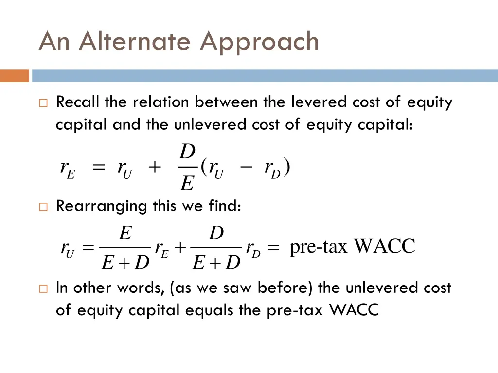 an alternate approach 1