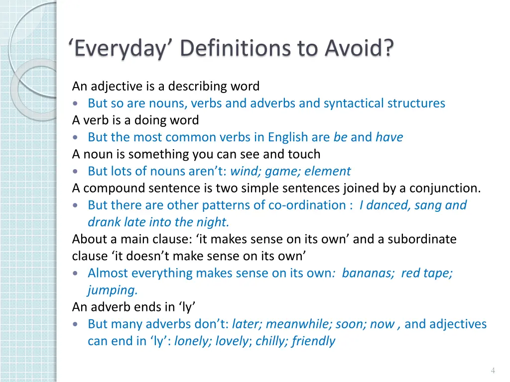 everyday definitions to avoid