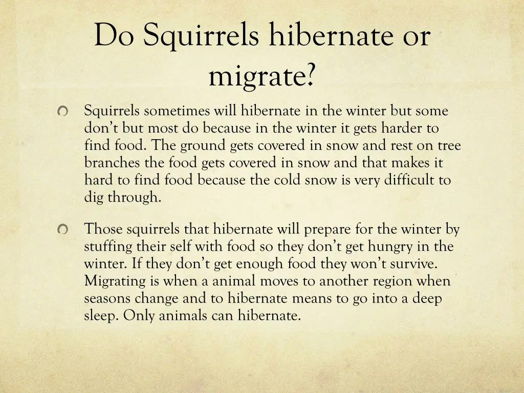 do squirrels hibernate or migrate squirrels