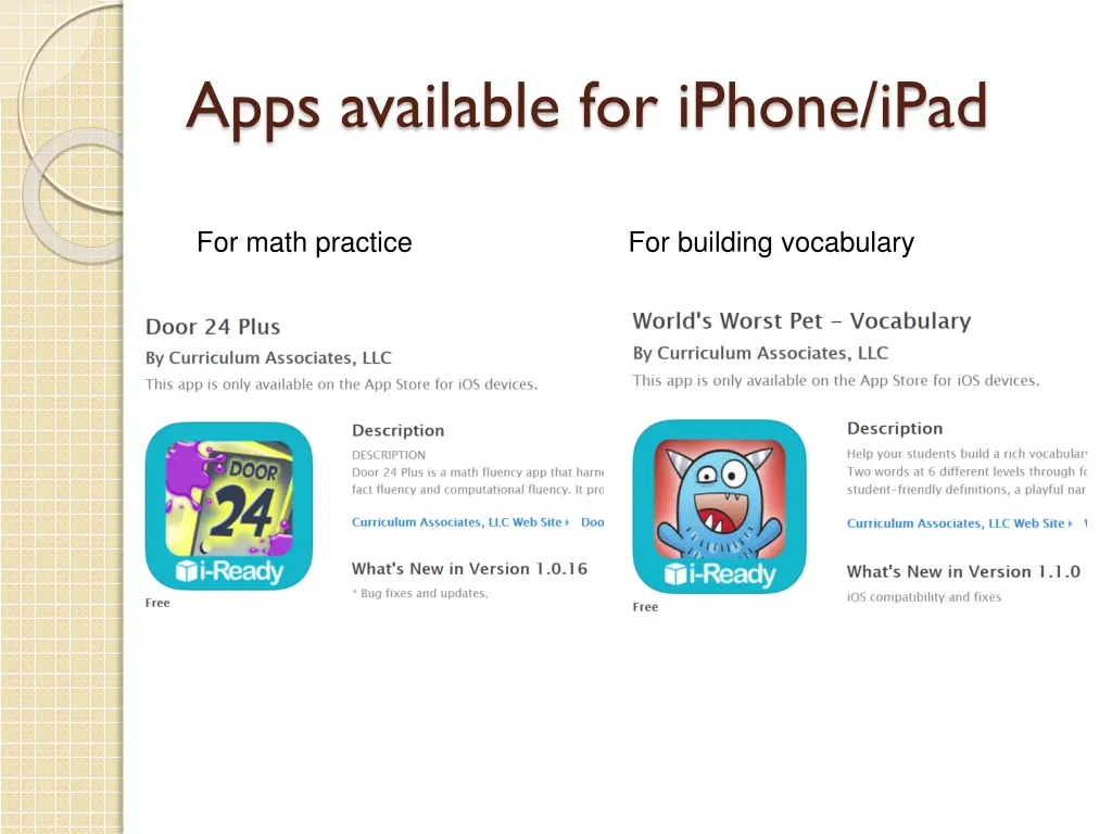 apps available for iphone ipad