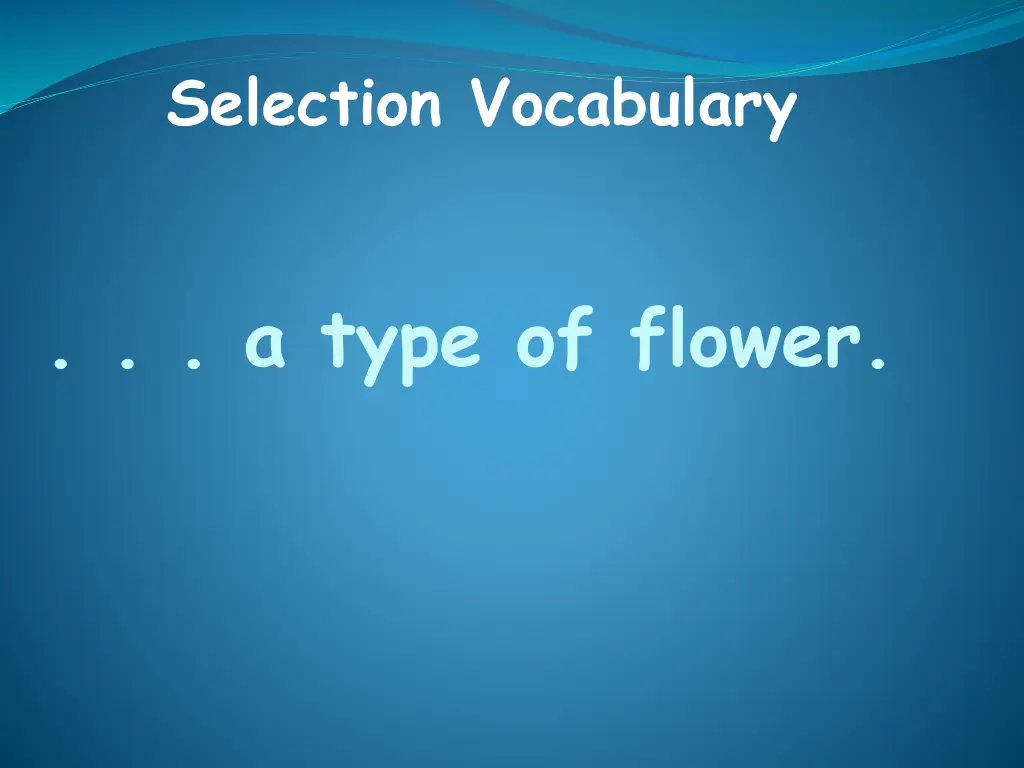 selection vocabulary 1