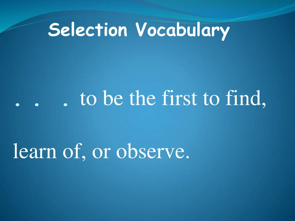 selection vocabulary 3